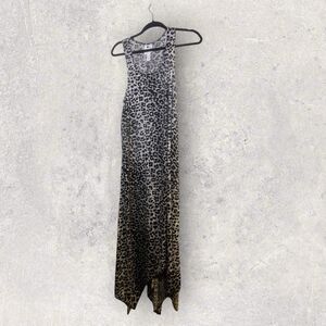 Black And Grey Leopard Print One Size Swim Coverup NWT
